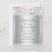 ピンクレースクロスバプテスマ/《キリスト教》洗礼式や命名式招待状 招待状 (正面)