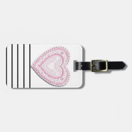 ピンクレースハート ラゲッジタグ