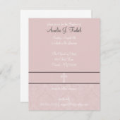 ピンクレースバプティスマ招待状 招待状 (正面/裏面)