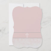 ピンクレースファーストホリーコミュニオンデザイン 招待状 (裏面)