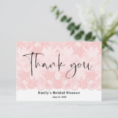 ピンクレースブライダルシャワーサンキューカード サンキューカード (スタンド正面)