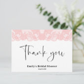 ピンクレースブライダルシャワーサンキューカード サンキューカード (スタンド正面)