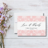 ピンクレースブライダルシャワーサンキューカード サンキューカード