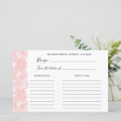 ピンクレースブライダルシャワーレシピカード (スタンド正面)