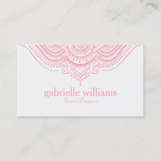 ピンクレースペイズリーマンダラ 名刺 (正面)