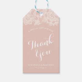 ピンクレースメッセージカードテンプレート ギフトタグ