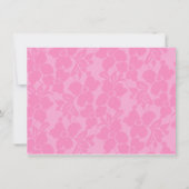 ピンクレースランジェリーブライダルシャワーバチェロレッテ 招待状 (裏面)