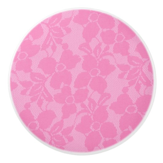 ピンクレースレースのようフローラランジェリードロワードレッサー セラミックノブ (正面)