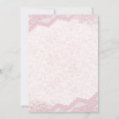 ピンクレース女性のカーボーイベビーシャワー 招待状 (裏面)