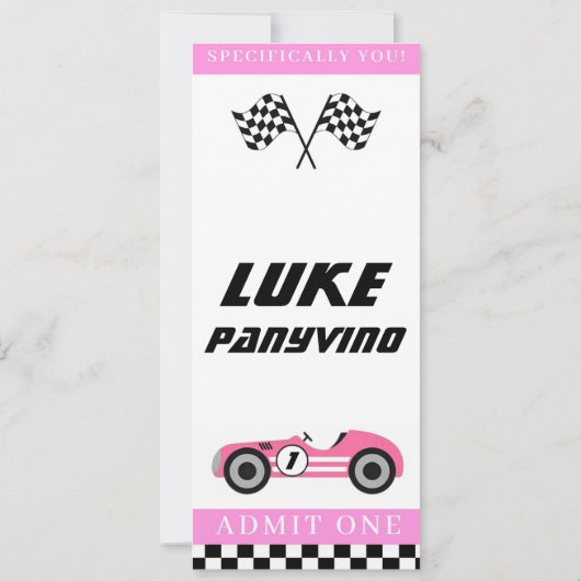 ピンクレース招待状 招待状 (裏面)