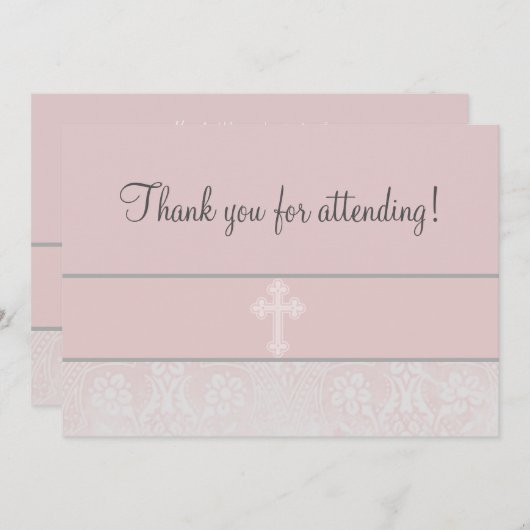 ピンクレース第1聖餐式 招待状 (正面/裏面)