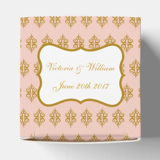 ピンクレース結婚式の引き出物ボックス フェイバーボックス (上部)