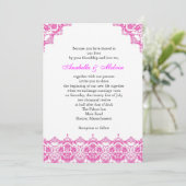 ピンクレース結婚式招待状 招待状 (スタンド正面)