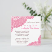 ピンクレース結婚式招待状 招待状 (スタンド正面)