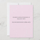 ピンクレース&パール確認招待少女 招待状 (裏面)