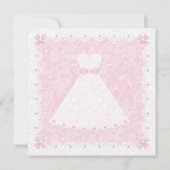 ピンクレース&ホワイトパールブライダルシャワー招待状 招待状 (裏面)