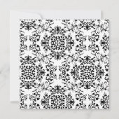 ピンクレース&ボースウィート付きBWダマスク16 招待状 (裏面)