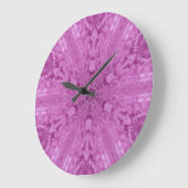 ピンクレーフェミニンス万華鏡のように千変万化するパターン雪片 ラージ壁時計 (傾斜)