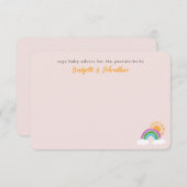ピンクレ淡い色のインボーかわいらしサンシャインベビーアドバイス 出欠カード (正面/裏面)