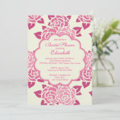 ピンクロかわいらしーゼス春ブライダルシャワーインビテーション 招待状 (スタンド正面)