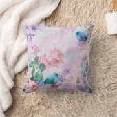 ピンクロかわいらしーゼズフローラバーズオンラベンダーパステル クッション (ブランケット)