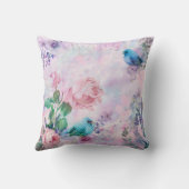 ピンクロかわいらしーゼズフローラバーズオンラベンダーパステル クッション (裏面)