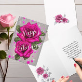 ピンクロきらめくーズオンシルブリージグレイ誕生日 カード