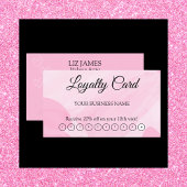 ピンクロイヤリティカードQRコードお客様への感謝 名刺