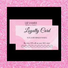 ピンクロイヤリティカードQRコードお客様への感謝 名刺