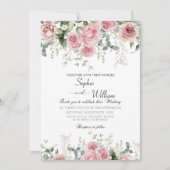 ピンクロエレガントーズウェディングパーティー 招待状 (正面)