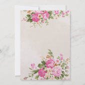 ピンクロエレガントーズオンアイボリーと金ゴールド枠 招待状 (裏面)