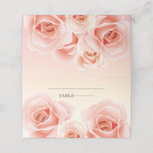 ピンクロエレガントーズテーブル座席表 プレイスカード (外部開封)