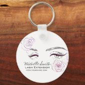 ピンクロエレガントーズフローラウォーターカラー美しいサロン キーホルダー (正面)