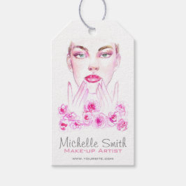 ピンクロエレガントーズフローラウォーターカラー美しいサロン ギフトタグ