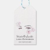 ピンクロエレガントーズフローラウォーターカラー美しいサロン ギフトタグ (正面)