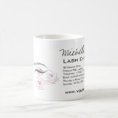 ピンクロエレガントーズフローラウォーターカラー美しいサロン コーヒーマグカップ (中央)