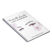 ピンクロエレガントーズフローラウォーターカラー美しいサロン ノートブック (右側)