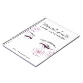 ピンクロエレガントーズフローラウォーターカラー美しいサロン ノートブック (左側)