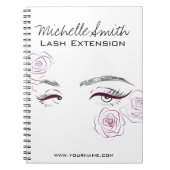 ピンクロエレガントーズフローラウォーターカラー美しいサロン ノートブック (正面)