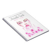 ピンクロエレガントーズフローラウォーターカラー美しいサロン ノートブック (右側)