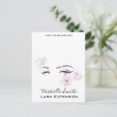 ピンクロエレガントーズフローラウォーターカラー美しいサロン ポストカード (スタンド正面)