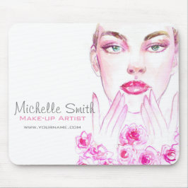 ピンクロエレガントーズフローラウォーターカラー美しいサロン マウスパッド