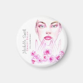 ピンクロエレガントーズフローラウォーターカラー美しいサロン マグネット