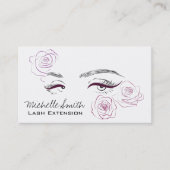 ピンクロエレガントーズフローラウォーターカラー美しいサロン 名刺 (正面)