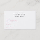 ピンクロエレガントーズフローラウォーターカラー美しいサロン 名刺 (裏面)