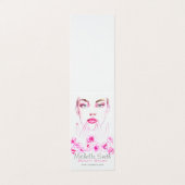 ピンクロエレガントーズフローラウォーターカラー美しいサロン 名刺 (外部フラット)