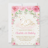 ピンクロガーリーーズスワンプリンセス1stバースデーパーティー 招待状 (正面)