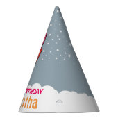 ピンクロケットガールパーソナライズされた誕生日フェミニスト パーティーハット (右)