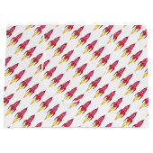 ピンクロケット船宇宙誕生日フェミニスト ラージペーパーバッグ (正面)