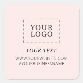 ピンクロゴビジネスサンキューパッケカスタムージ スクエアシール